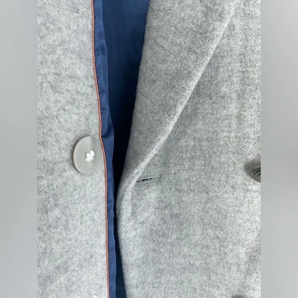 Women's Gray Wool, Double Breasted Coat - size S/M - Picture 3 of 5